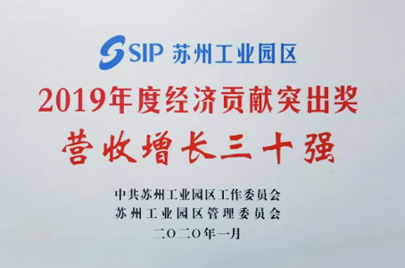 2019年度营收增长奖